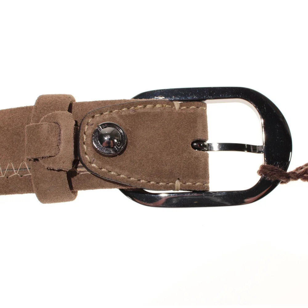 Di Bianco NWT Cut to Size Dress Belt In Solid Brown Suede Leather One Size